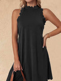 Mock Neck Sleeveless Mini Dress - Trendsi - Flyclothing LLC