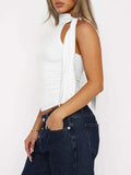 Tied Solid Color Cami - Trendsi - Flyclothing LLC