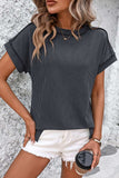 Striped Round Neck Short Sleeve T-Shirt - Trendsi - Flyclothing LLC