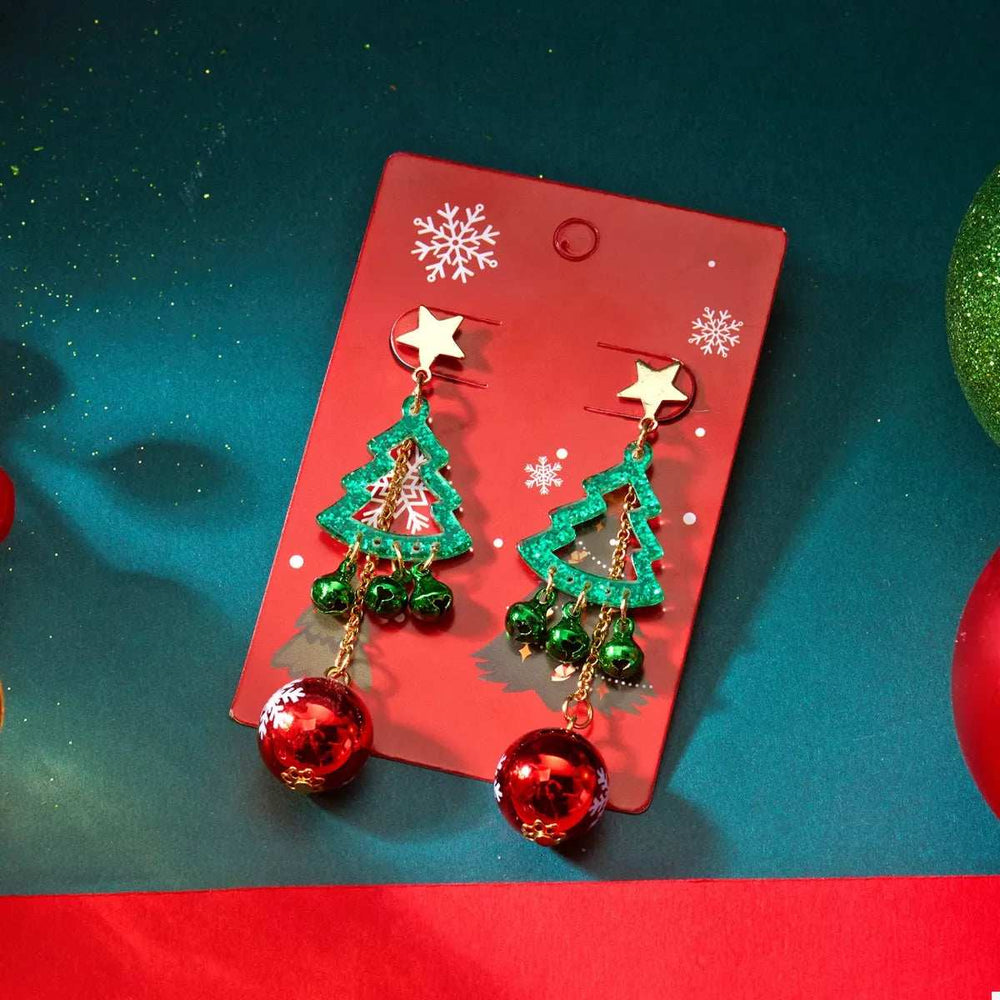 Christmas Tree Ball Drop Earrings - Trendsi - Flyclothing LLC