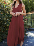 Full Size V-Neck Midi Tank Dress - Trendsi - Flyclothing LLC