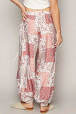 POL Drawstring Floral Patchwork Wide leg Pants - Trendsi - Flyclothing LLC
