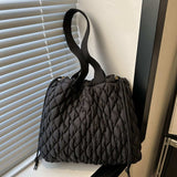 Drawstring Bubble Texture Tote Bag - Trendsi - Flyclothing LLC