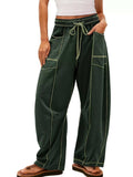 Drawstring Wide Leg Pants - Trendsi - Flyclothing LLC