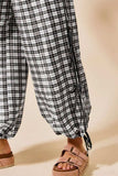 SO ME Plaid Elastic Waist Balloon Pants - Trendsi - Flyclothing LLC