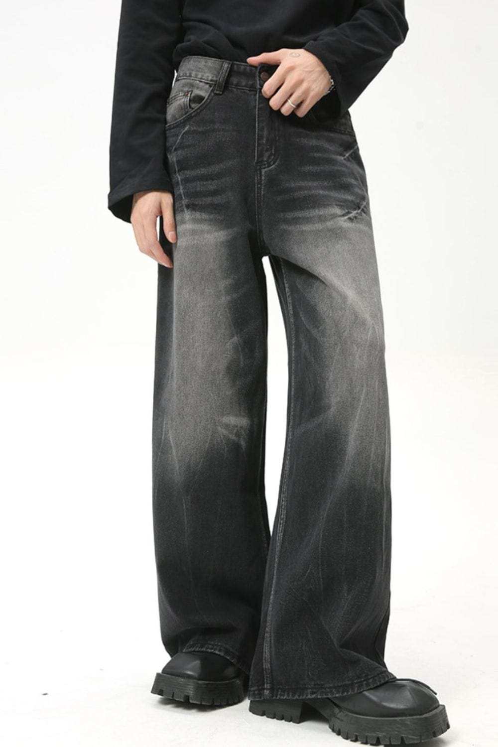 Men's Cat's Whisker Wide Leg Jeans - Trendsi - Flyclothing LLC