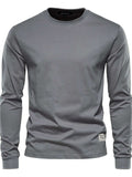 Men's Full Size Round Neck Long Sleeve T-Shirt Plus Size - Trendsi - Flyclothing LLC