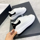 PU Leather Lace Up Round Toe Platform Sneakers - Trendsi - Flyclothing LLC
