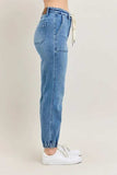 Judy Blue Full Size High Waist Denim Jogger Plus Size - Trendsi - Flyclothing LLC