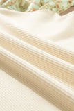 Floral Puff Sleeve Ribbed Blouse - Trendsi - Flyclothing LLC