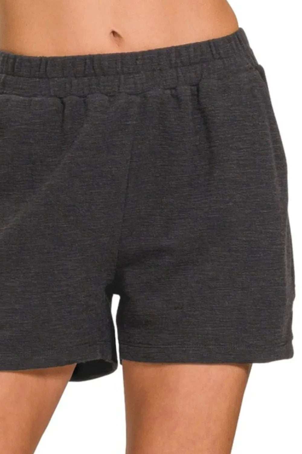 Zenana Cotton Slub Short Pants - Trendsi - Flyclothing LLC