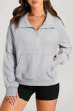 Half Zip Long Sleeve Sweatshirt - Trendsi - Flyclothing LLC