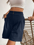Pocketed Half Elastic Waist Shorts - Trendsi - Flyclothing LLC