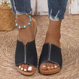 Open Toe Wedge Sandals - Trendsi - Flyclothing LLC