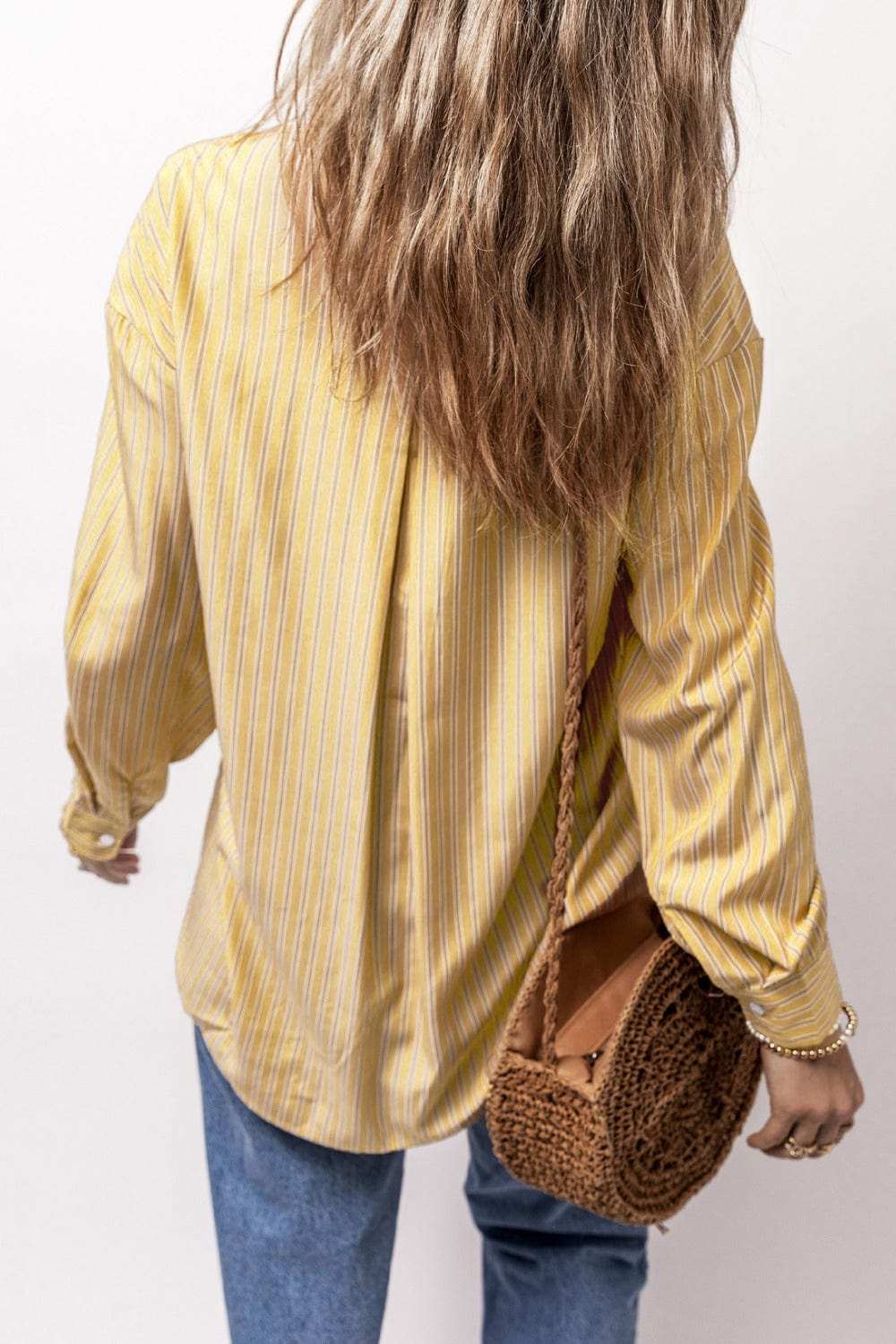 Striped Button Up Long Sleeve Shirt - Trendsi - Flyclothing LLC