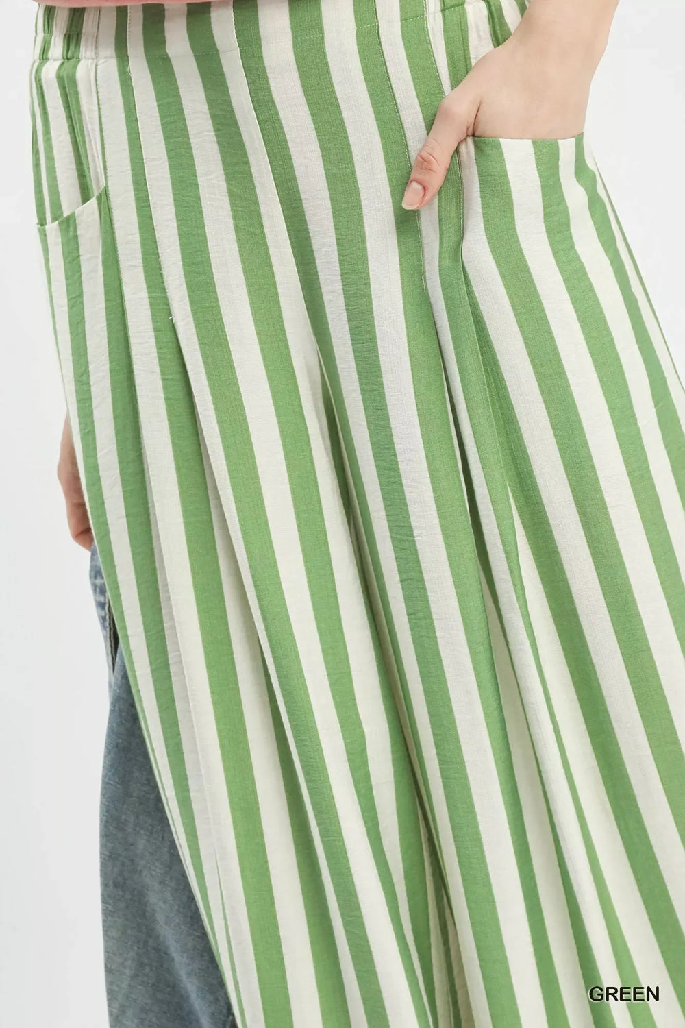 Umgee Vertical Stripe Wide Leg Pants - Trendsi - Flyclothing LLC