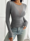 Devine Round Neck Long Sleeve T-Shirt - Trendsi - Flyclothing LLC