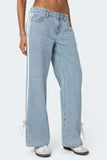 Side Striped Loose Fit Jeans - Trendsi - Flyclothing LLC