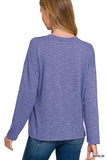 Zenana Slub Hacci Long Sleeve T-Shirt - Trendsi - Flyclothing LLC