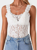 Lace Scoop Neck Tank - Trendsi - Flyclothing LLC