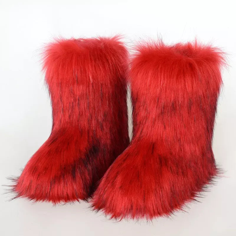 Faux Fur Winter Boots - Trendsi - Flyclothing LLC