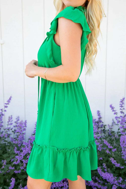 Ruffled Sleeveless Mini Dress - Trendsi - Flyclothing LLC