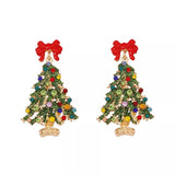 Christmas Tree Earrings with Bow - Trendsi - Flyclothing LLC