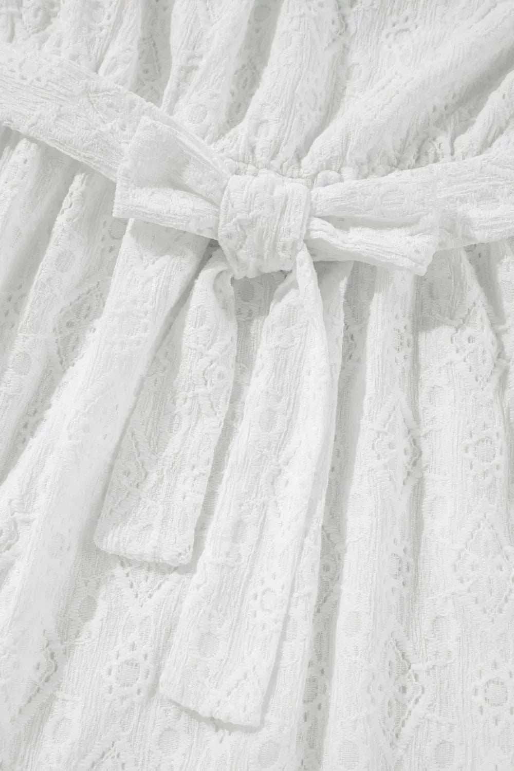 Lace Sleeveless Tied Waist Mini Dress - Trendsi - Flyclothing LLC