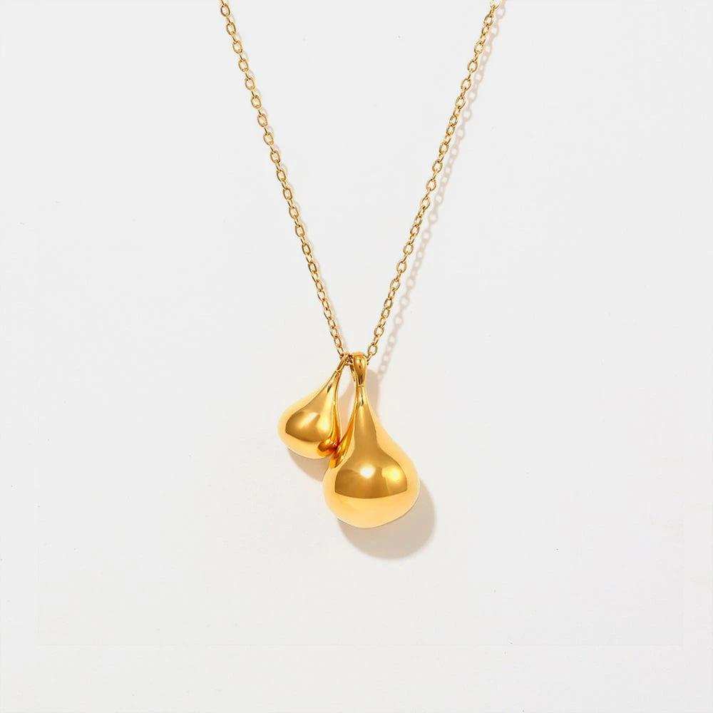 Stainless Steel Water Drop Shape Pendant Necklace - Trendsi - Flyclothing LLC
