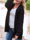 Cable-Knit Open Front Long Sleeve Cardigan - Trendsi - Flyclothing LLC
