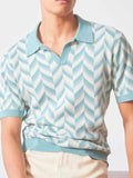 Men's Plus Size Contrast Short Sleeve Polo - Trendsi - Flyclothing LLC