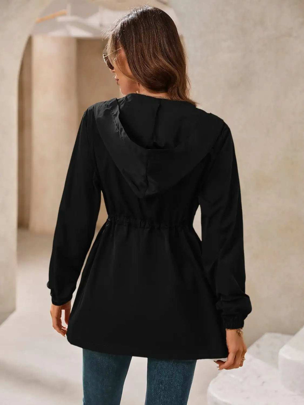 Ivy Lane Outdoor Waterproof Long Sleeve Hooded Windbreaker - Trendsi - Flyclothing LLC