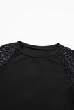Lace Detail Round Neck Lantern Sleeve Top - Trendsi - Flyclothing LLC