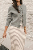 Bow Round Neck Long Sleeve Cardigan - Trendsi - Flyclothing LLC
