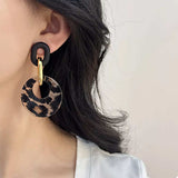 Printed Circle Dangle Earrings - Trendsi - Flyclothing LLC