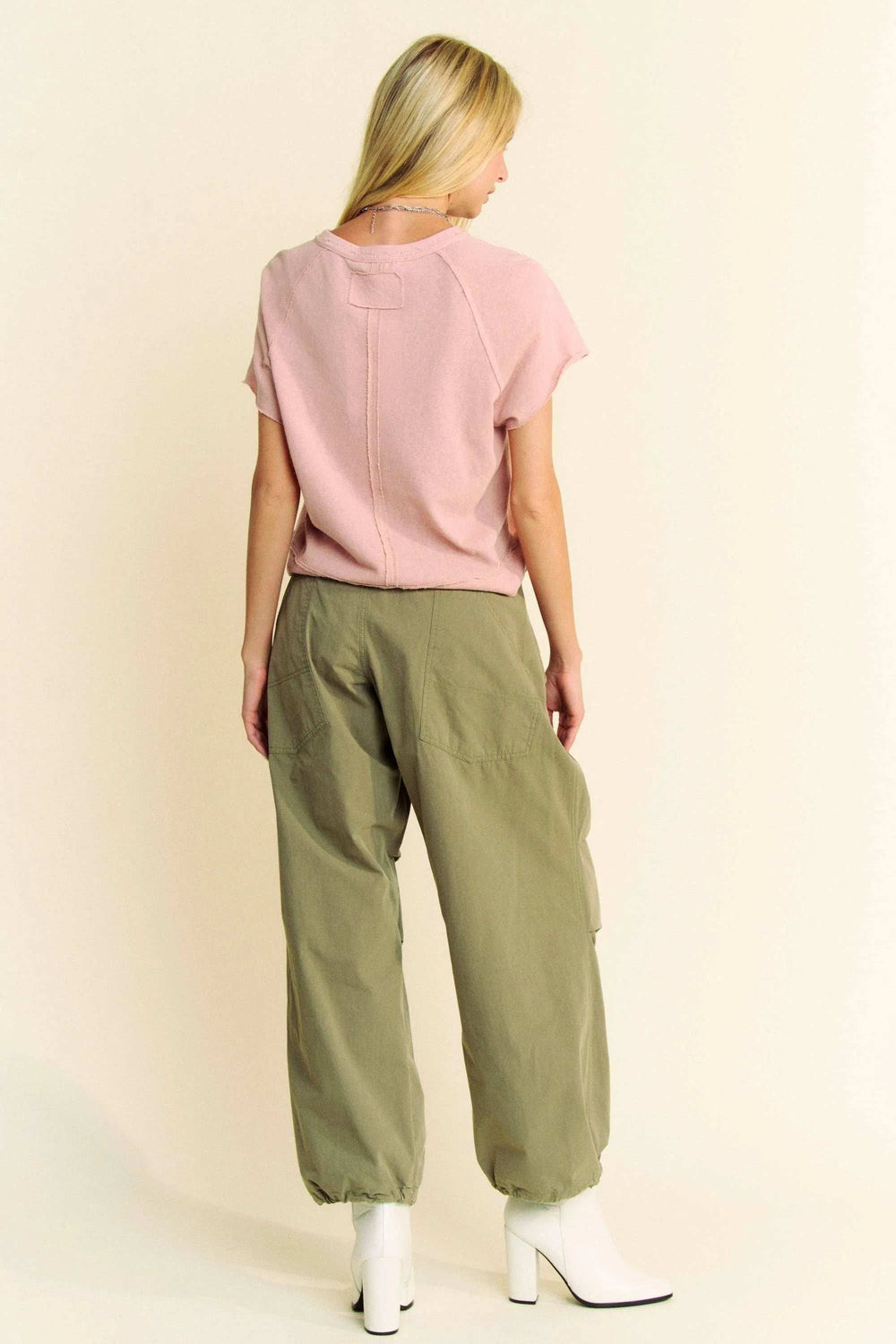 Davi & Dani Breezy Knit Fabric Short Sleeve T-shirt Top - Trendsi - Flyclothing LLC