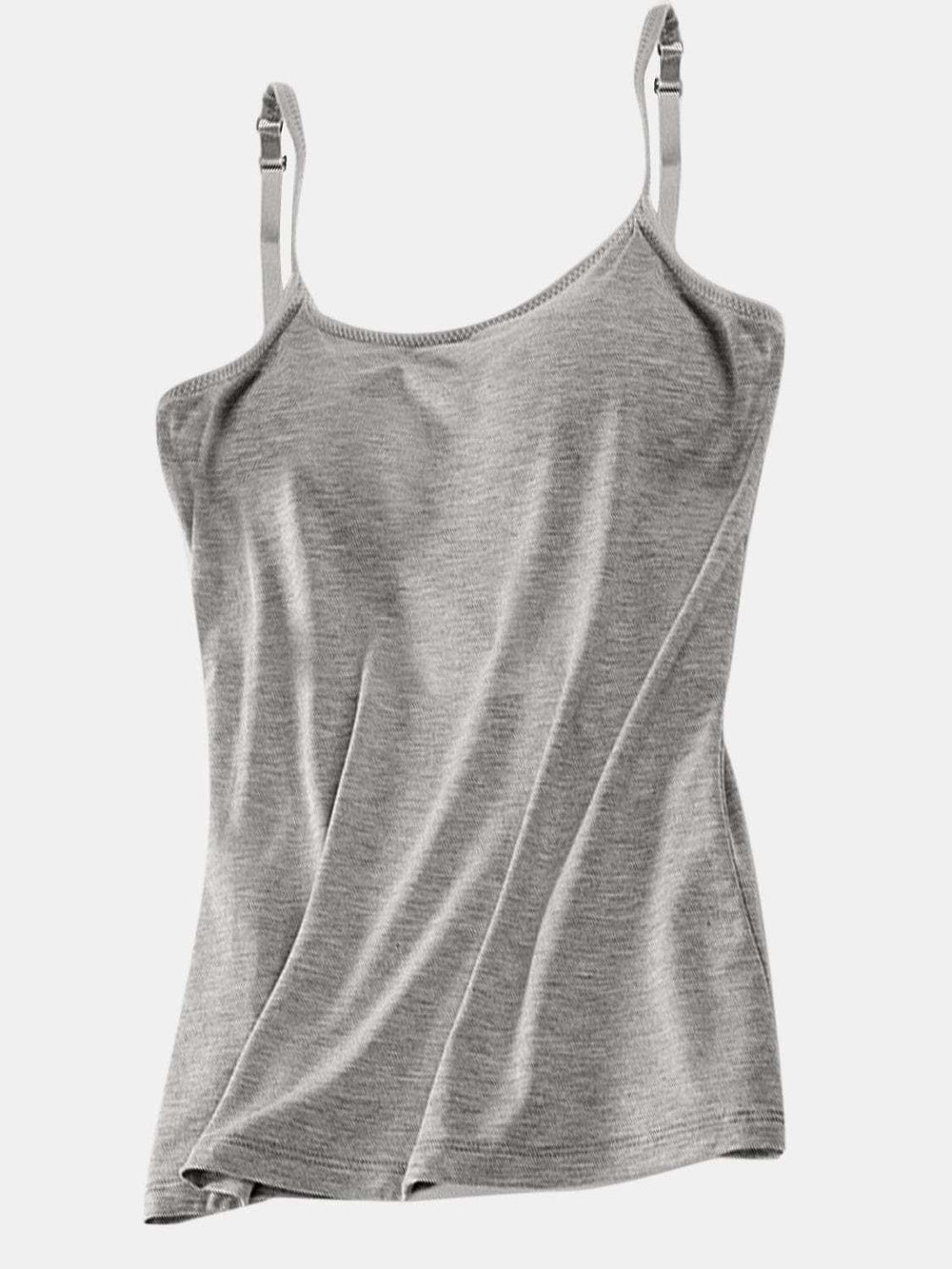 Scoop Neck Adjustable Strap Cami - Trendsi - Flyclothing LLC