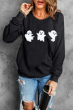 Ghost Round Neck Long Sleeve Sweatshirt - Trendsi - Flyclothing LLC