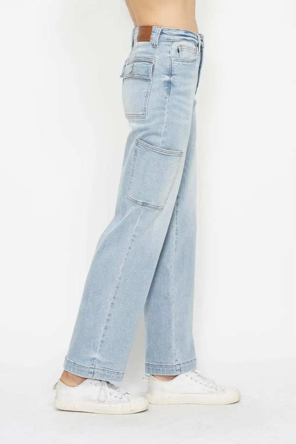 Judy Blue Full Size High Waist Straight Cargo Jeans - Trendsi - Flyclothing LLC