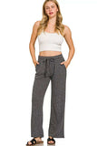 Zenana Ribbed Drawstring Lounge Pants - Trendsi - Flyclothing LLC