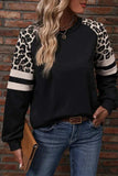 Leopard Round Neck Long Sleeve Sweatshirt - Trendsi - Flyclothing LLC