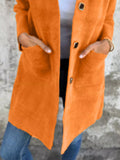 Full Size Button-Down Long Sleeve Longline Coat Plus Size - Trendsi - Flyclothing LLC
