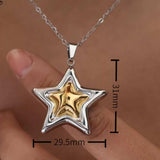 Stainless Steel Zircon Star Necklace - Trendsi - Flyclothing LLC