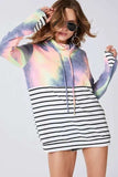 BiBi Tie Dye French Terry Cowl Neck Top - Trendsi - Flyclothing LLC