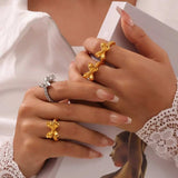 Twisted Titanium Steel Bow Ring - Trendsi - Flyclothing LLC