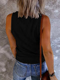 Ribbed V-Neck Wide Strap Tank - Trendsi - Flyclothing LLC