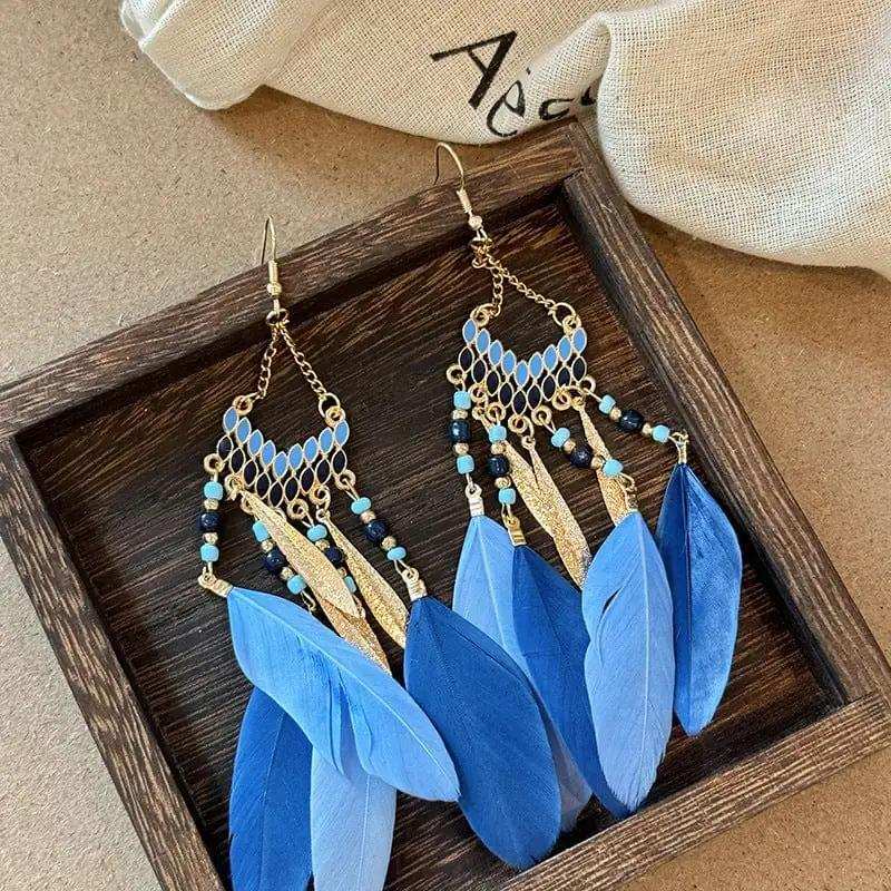 Alloy Rice Bead Dangle Earrings - Trendsi - Flyclothing LLC