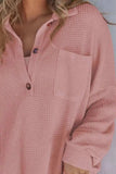 Half Button Long Sleeve Sweatshirt - Trendsi - Flyclothing LLC