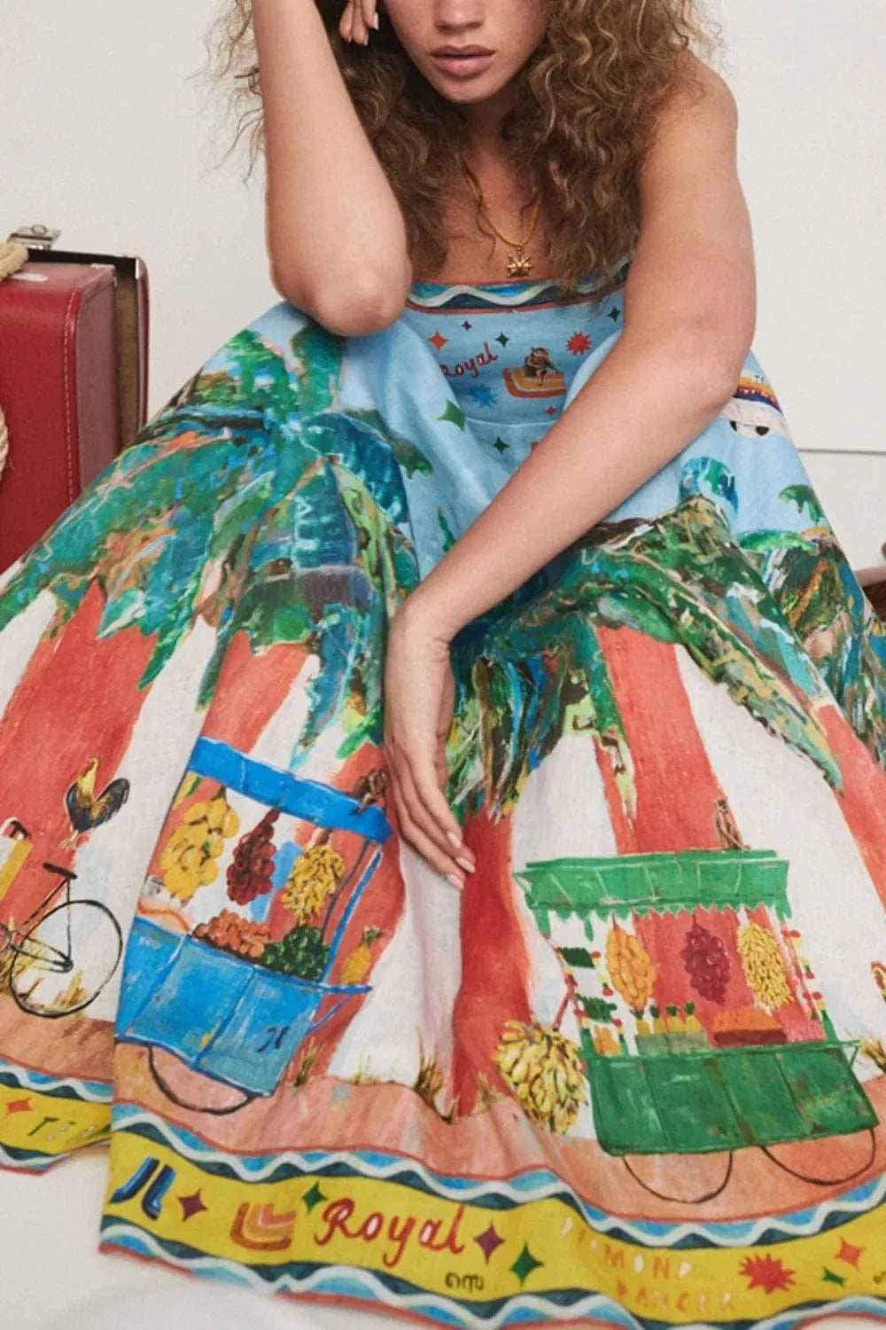 Printed Square Neck Maxi Cami Dress with Pockets - Trendsi - Flyclothing LLC