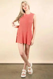 VERY J Slit Round Neck Top and Shorts Sweater Set - Trendsi - Flyclothing LLC